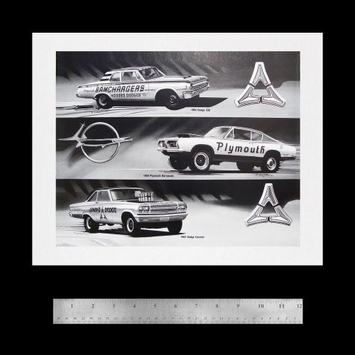 Woodward garage - 426 hemi cuda barracuda - 1969 1968 1967 - plymouth art print