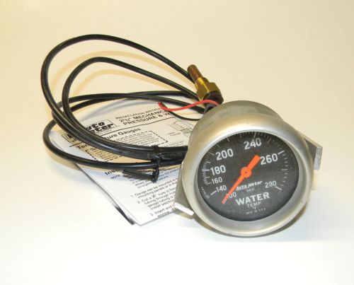 Autometer sport-comp mech water temp gauge 2 5/8&#034; black face 100 - 280 deg good