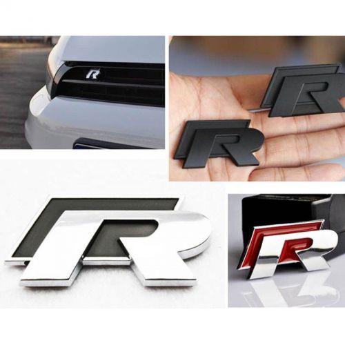 1pcs volkswagen 3d r logo hood front grille decal badge emblem sticker for golf