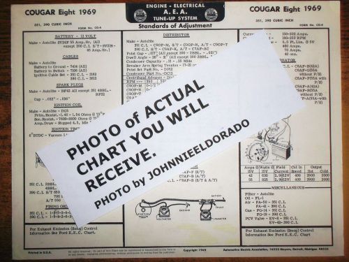 1969 mercury comet eight series 351 &amp; 390 ci v8 models aea tune up chart