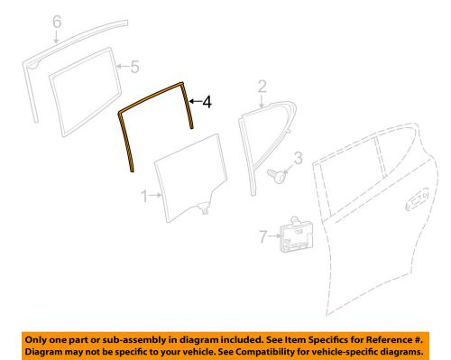 Porsche oem 10-16 panamera glass-rear door-run channel right 97053657603