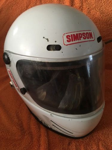 Vintage simpson racing helmet full face shield inside toast