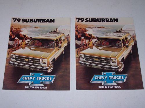 Lot of 2 1979 chevy chevrolet suburban dealer sales brochure literature nice