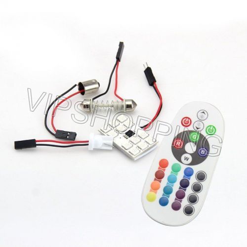 12smd 5050 rgb led car reading flash mini lamp light multi color remote control