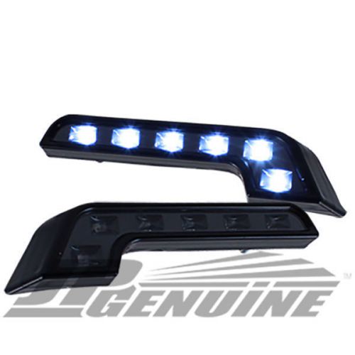 Benz style 6 led daytime running headlights bumper fog lights black - land rover