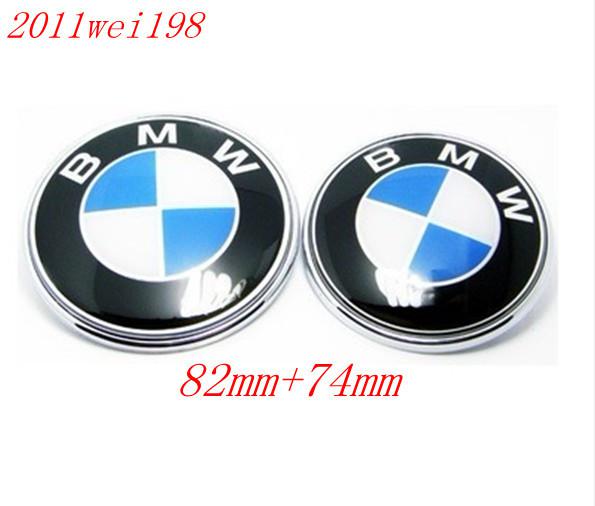 Brand new bmw hood trunk emblem badge blue( 82mm+74mm=2 pcs 1 sets)