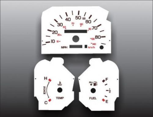 1989-1993 ford thunderbird non tach dash instrument cluster white face gauges 96