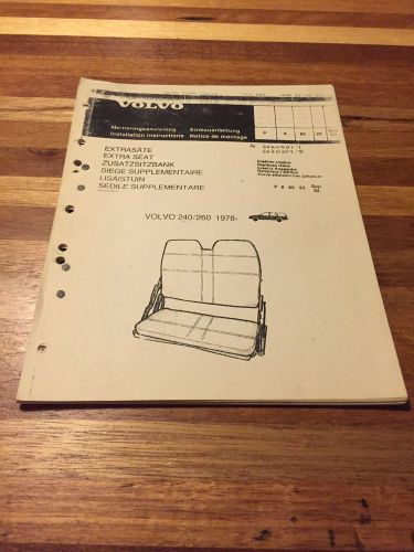 Volvo oem shop manual - installing 240/260 rear seat