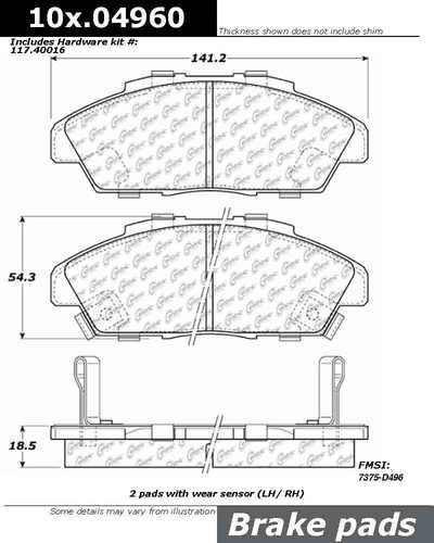 Centric 105.04960 brake pad or shoe, front