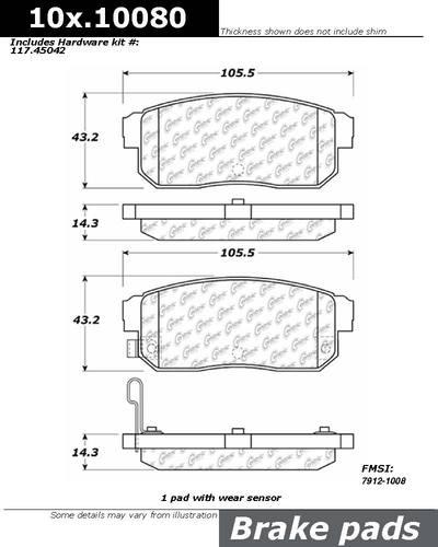 Centric 106.10080 brake pad or shoe, rear