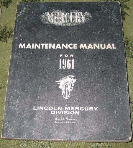 1961 mercury maintenance manual lincoln ford book vintage antique