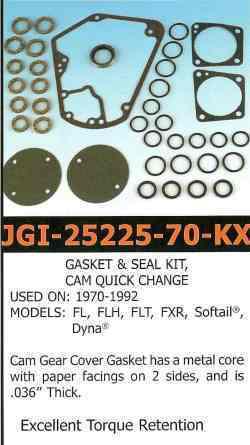 James metal core cam gasket & seal kit 1970-1992 bt- close out