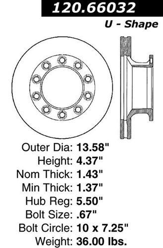 Centric 120.66032 rear brake rotor/disc-premium rotor-preferred