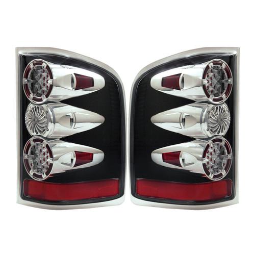 Apc diamond cut tail lights for 2007-2008 silverado black 407546tlb