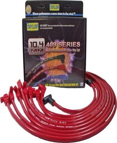 Small block with hei red &#034;under headers&#034; taylor 409 pro race wire set with