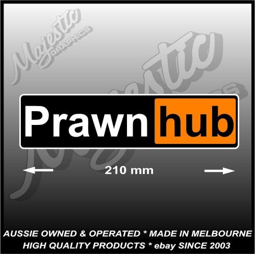 Prawnhub - 210mm x 53mm - decal / sticker - free post