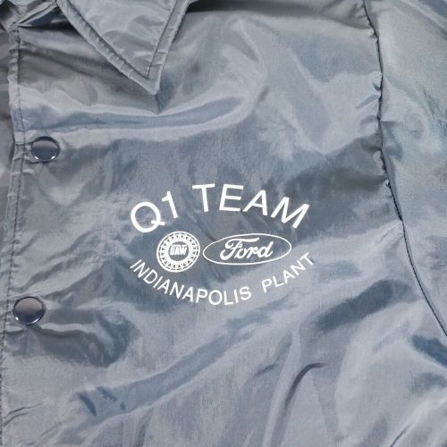 Ford plant wind breaker jacket q1 team indianapolis plant vtg medium blue uaw