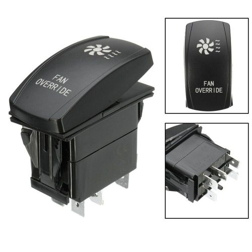 Black hard rocker switch with red led and override feature for vehicles