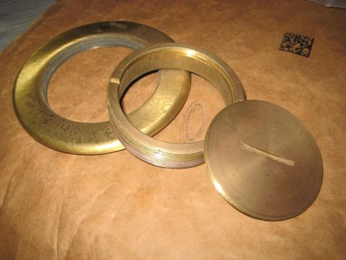 Vintage boat deck mount bronze/brass gas tank cap screw-on 2-1/8” threaded