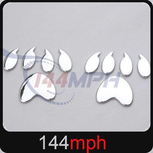 2 x dog paw footprint foot print car badges stickers