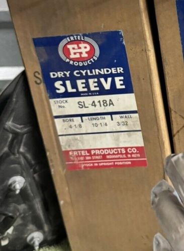 Nos ertel dry cylinder sleeve 4-1/8 bore 10-1/4 length 3/32 wall (sl-418a)