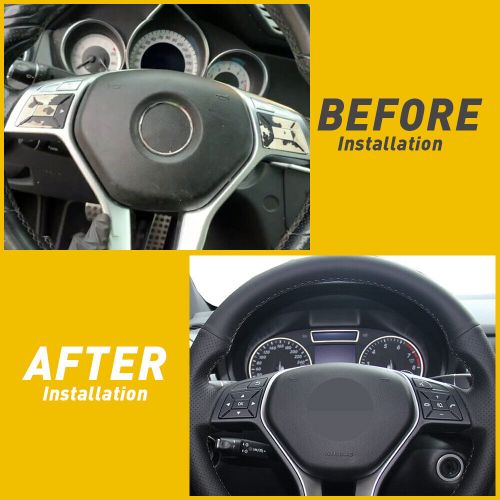 For mercedesc gla gle cla 2012+ black steering wheel button cover trim