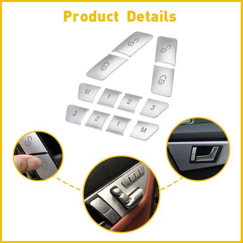 12pcs lock chrome door switch benz w204 button cover trims for mercedes w212 cla