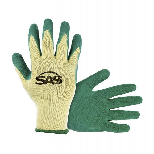 Large cotton/poly knit gloves - wrinkled finish latex coating sas safety 6638