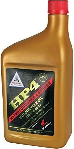 Honda pro hp4 4-stroke motorcycle oil 10w-40 32 oz 08c35-a14w0m (4 quarts)