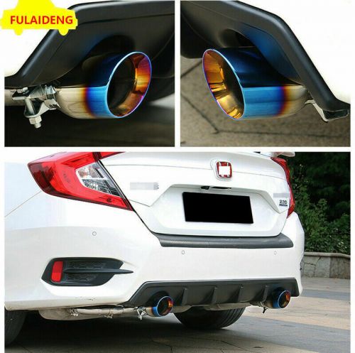 For honda civic sedan 2016-2021 black rear bumper diffuser spoiler+cf pipe kit