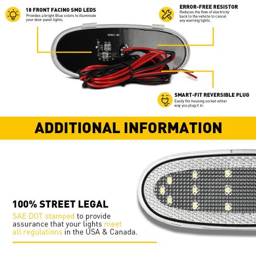 Rear door panel courtesy led lights clear cover 2002-2009 for ram durango aspen