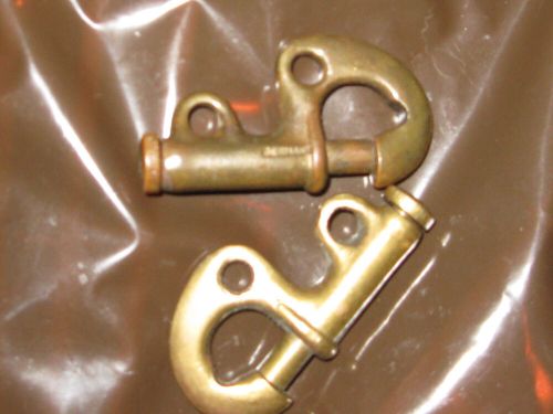 2 vintage bronze brass sailboat sail clips jib hank hook tie down yacht sailboat