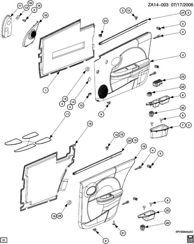 New oem front lh door trim ( neutral) gm# 22725808, 03-07 ion