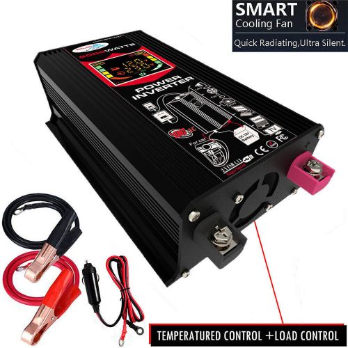 6000w car power inverter lcd display dc 12v to ac 110v dual usb ports inverter