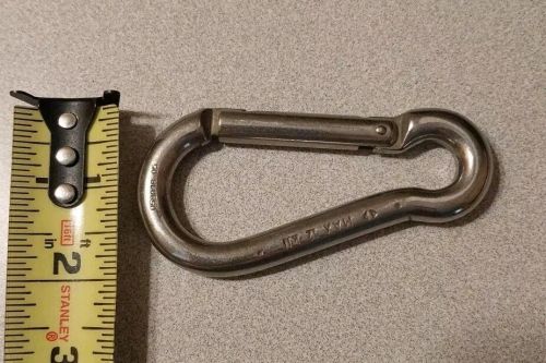 316 stainless steel spring clip carabiner  (s0120-k100) 2 each