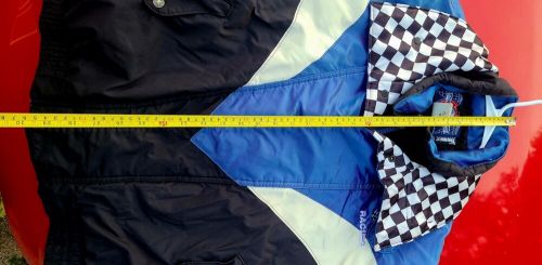 Vintage men&#039;s polaris racing jacket coat checkered flag black purple usa xl