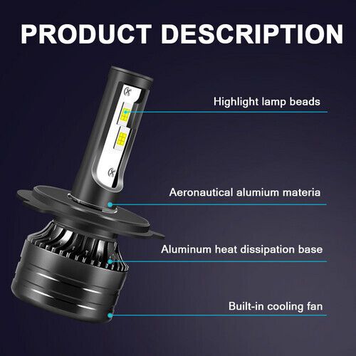 Ultra bright led headlight bulbs for yamaha 1979-1980 enticer 340e: hi/low beam