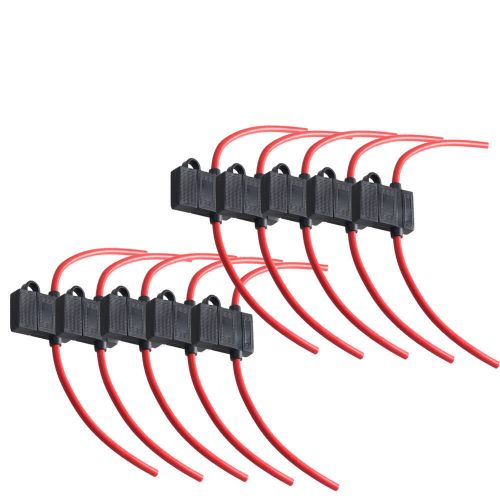 10pcs car fuse holder enclosure spilled flat fuses 16 ga awg 30a-