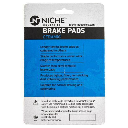 Niche brake pad set for can-am ski-doo summit 500 860700700 rear ceramic 4 pack