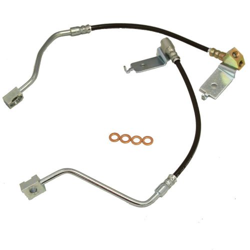 1996-1998 ford mustang rear stainless steel brake hose kit - clear cover