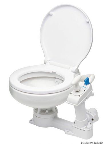 Osculati super compact manual toilet unit wooden seat