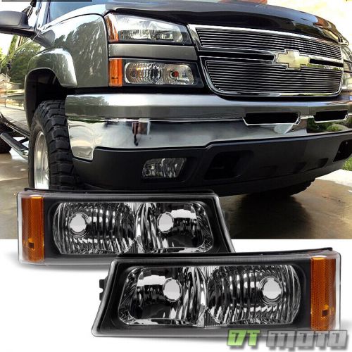 Bkl fits 2003-2006 chevy silverado bumper corner signal parking lights lamps set