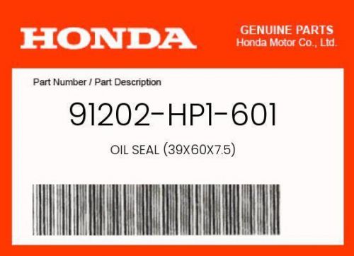 Honda genuine oil seal (39x60x7.5) - 91202-hp1-601