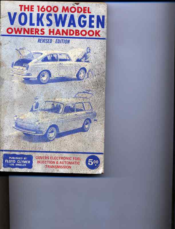 Volkswagen 1500 1600 model owner handbook is in good used condition floyd clymer