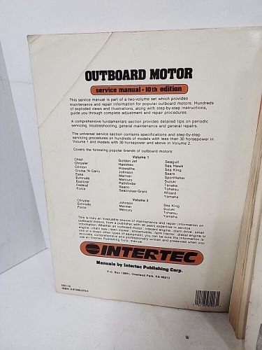 3 x intertec outboard motor service manual 2x volume 1  30 hp below &amp; vol 2