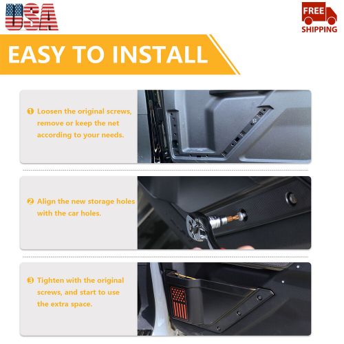 Front door organizer box storage case black accessories for ford bronco 2021-23