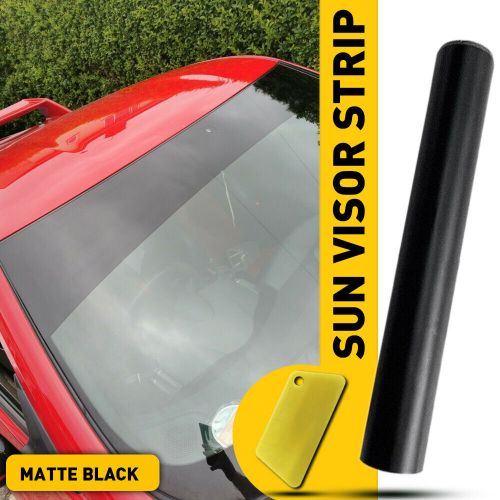 10*60&#034; black sun visor strip windshield vinyl long lasting premium blank decal