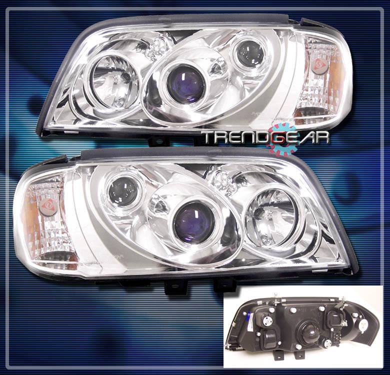 94-00 mercedes-benz w202 c-class projector headlights lamp chrome 95 96 97 98 99