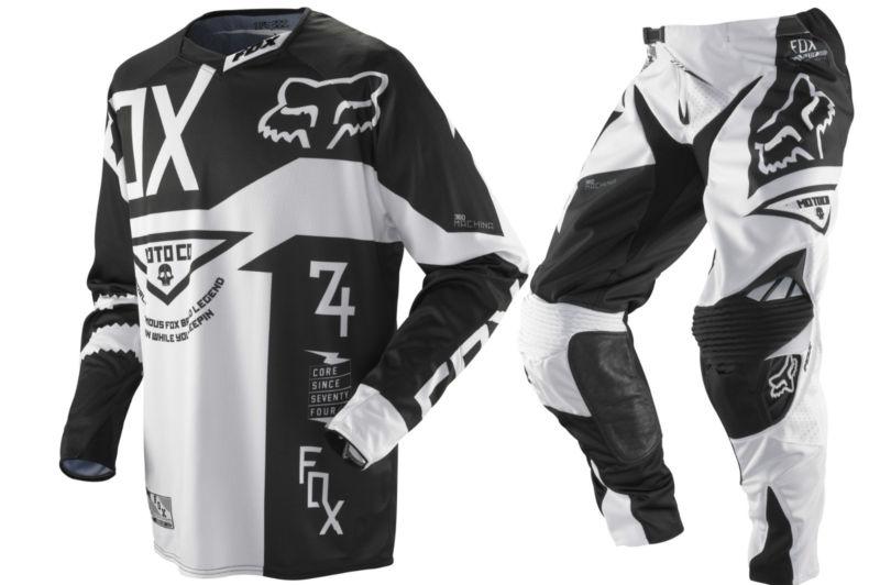 01018-01037-001 fox 360 machina mx atv off road adult black pant & jersey combo