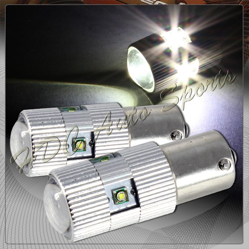 2x 1156 5 white led 25w projector reverse blinker backup lamp brake light bulbs